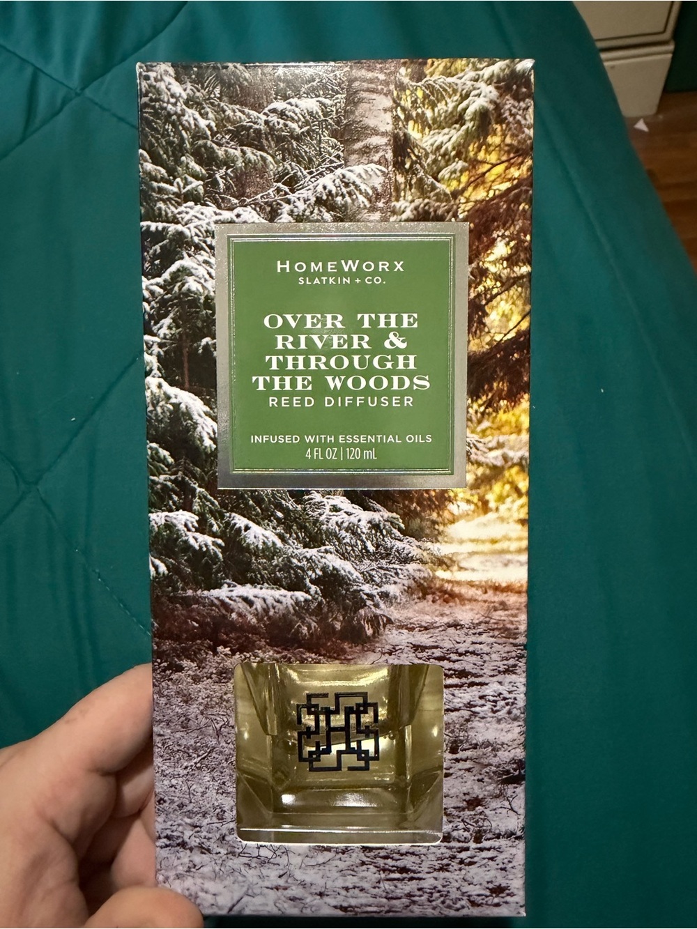 HomeWorx Over The River & Through The Woods Reed Diffuser - Green